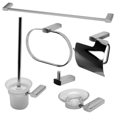 ALFI brand AB9503-PC Matching Bathroom Accessory Set (6 Piece), Polished Chrome