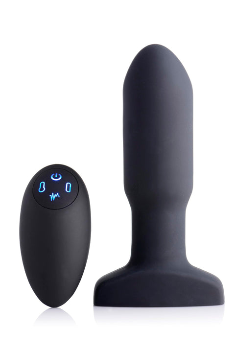 Worlds First Remote Control Inflatable 10X Vibrating Missile Silicone Anal Plug Black