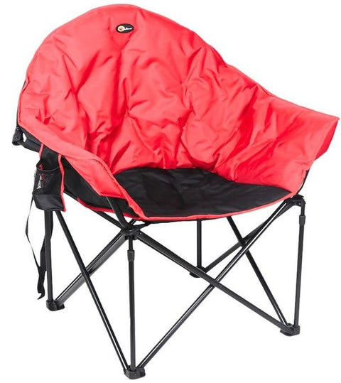 Faulkner 49579H Big Dog Bucket Chair Burgundy Black Camouflage Foldable Camping Chair with Padded Seat and Backrest Cup Holder and Carry Bag 300 lb Capacity Steel Frame