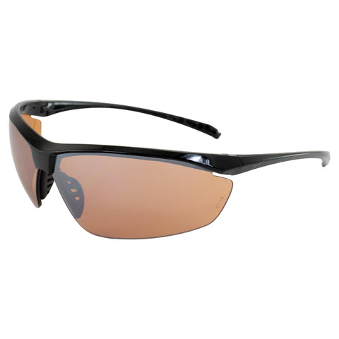 Global Vision Lieutenant Wraparound Motorcycle Riding Safety Sunglasses ANSI Z87.1 & MIL-PRF-32432 Standards Black Frame (Driving Mirror Lens)