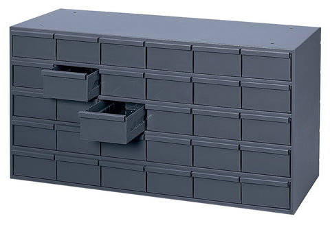 30 Drawers 11-5/8 Inch Deep Steel Construction For Small Part Storage Gray