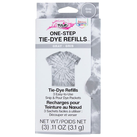 Tulip One-Step Tie-Dye Kit , 3 Fabric Dye Refill Packs, Packs, Gray