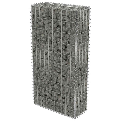 vidaXL Gabion Basket with Lids, Galvanised Steel Gabion Wall, Rectangular Gabion Cage for Garden, High Load Capacity, 7.9"x19.7" x39.4"