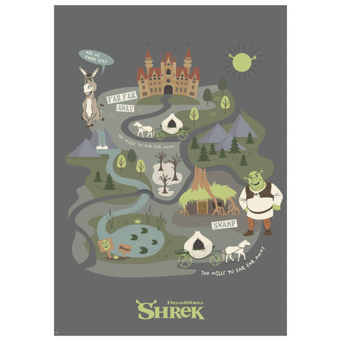 Fanattik Shrek Journey To Far Far Away A3 Art Print | 11.5 x 16.5 Inches