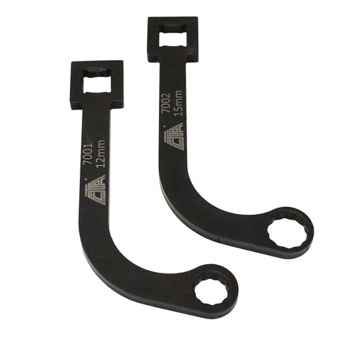CTA Tools 7005 Turbo Wrench Set, 2pc -12mm & 15mm, Compatible with Cummins Tools, Fits 12mm & 15mm Turbocharger Bolts on ISB 5.9L and 6.7L Engines, Replacement for factory tool 9866B, 9866A, and 9866