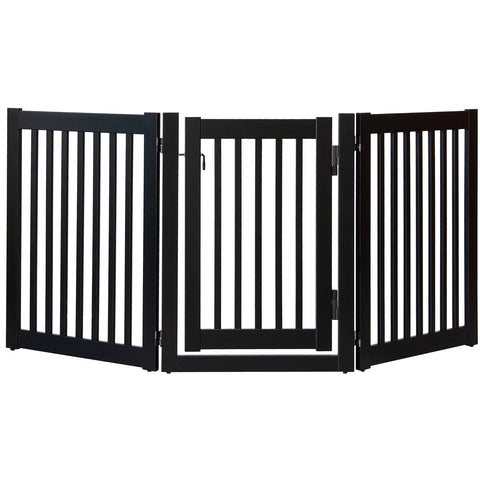 Highlander Series Solid Wood Pet Gates are Handcrafted by Amish Craftsman - 32 High - 3 Panel Walk Through - Black