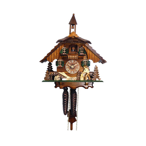Alexander Taron 4441 Engstler Weight-Driven Cuckoo Clock-Full Size-12 H x 10.75" W x 6.75" D, Brown