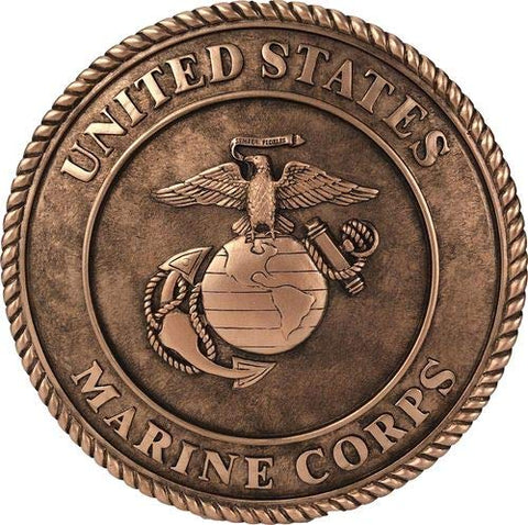 Spoontiques - Garden Décor - Marines Bronze Tone Stepping Stone - 9 5/8" Diameter Decorative Stone for Garden