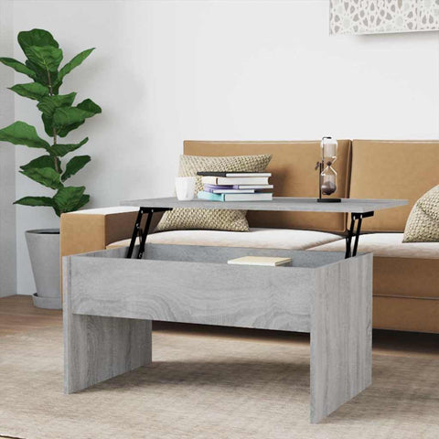Oakestry Coffee Table Grey Sonoma Engineered Wood 31.5x19.9x16.3 in Premium Storage Cabinet Modern Luxury Storage Solution Elegant Dining Interior Furniture Space Saving Organizer