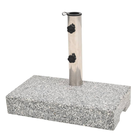 vidaXL Rectangular Granite Parasol Umbrella Base - Heavy-Duty 55.12 lb Umbrella Holder with Stainless Steel Tube - Suitable for 1.5"/1.89" Parasol Pole Diameter, Elegant Gray Color with Easy Assembly