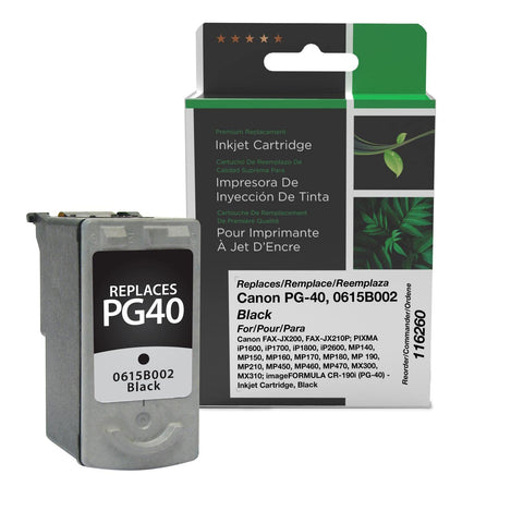 Clover Remanufactured Ink Cartridge Replacement for Canon PG-40 (0615B002) | Black