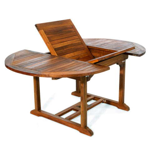 7-Piece Oval Extension Table Folding Chair Set with Green Cushions