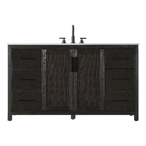 Elegant Kitchen and Bath 60" Single Bathroom Vanity in Chocolate Oak