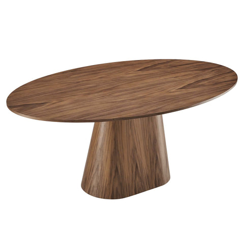 Modway Provision 75" Oval Dining Table in Walnut