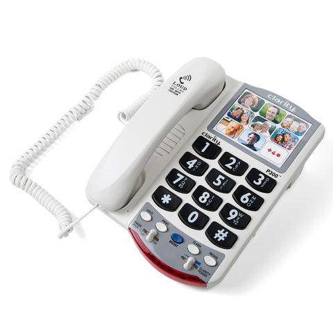 Clarity P300 Landline Phone with Sound Amplification, Hearing Impaired Phones, Adjustable Ringer Pitch and Volume Control, Corded Phone Design