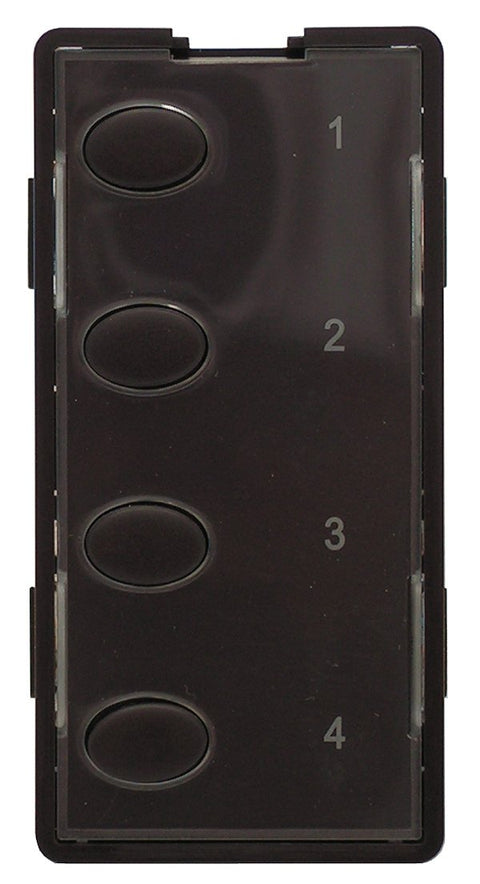 Simply Automated ZS24O-BN Custom Series Oval 4-Button Faceplate, Brown