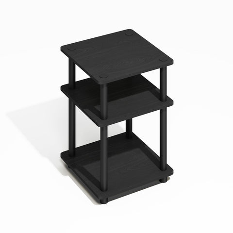 Furinno Turn-N-Tube End Table Side Table with Shelf Darkwood