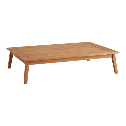 Linon Bellamy Natural Solid Teak Wood Outdoor Slatted Topped Coffee Table
