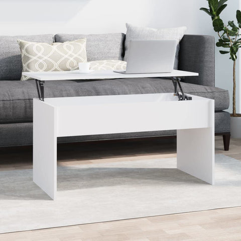 Oakestry Coffee Table White Engineered Wood Medium-Sized Premium Storage Cabinet Modern Luxury Storage Solution Elegant Dining Interior Furniture Space Saving Organizer