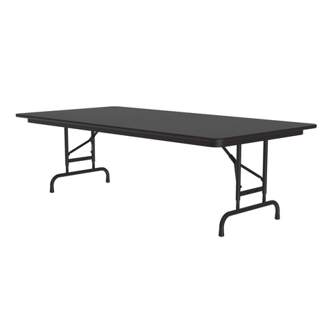 Correll 36"x72" Commercial Duty Adjustable Height Folding Table, Black Granite HP Laminate Top, Heavy 3/4" Thick Core, Made in The USA (CFA3672PX-07)