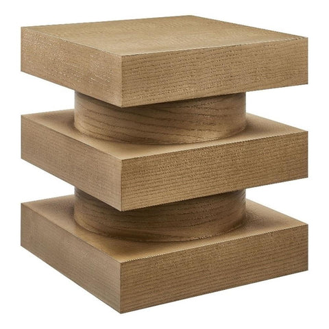 Modway Perpetuate Totem Side Table in Caramel Ash