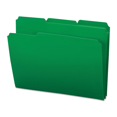 Smead Poly File Folder, 1/3-Cut Tab, Letter Size, Green, 24 per Box (10502)