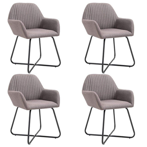 vidaXL Dining Chairs Set of 2 - Accent Upholstered Metal Leg Chairs - Taupe Fabric - Modern Ergonomic Design for Living Room/Dining Room
