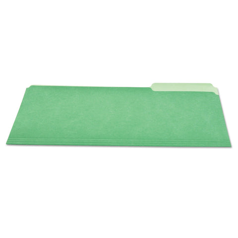 Universal 10502 File Folders, 1/3 Cut One-Ply Tab, Letter, Green/Light Green, 100/Box