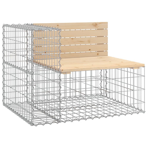 vidaXL Gabion Design Garden Bench Solid Pine Wood Outdoor Seating Rustic Finish 36.2 x 28.0 x 25.8 in Comfortable for 2 People UV Resistant Durable Furniture Patio Picnic Farmhouse Style Loveseat