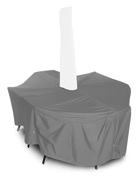KoverRoos 81351 Weathermax Large Dining Set Cover with umbrella hole, Charcoal - 108 L x 82 W x 28 H inch