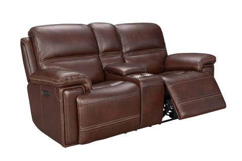 Barcalounger Sedrick Power Reclining Console Loveseat, El Paso Walnut