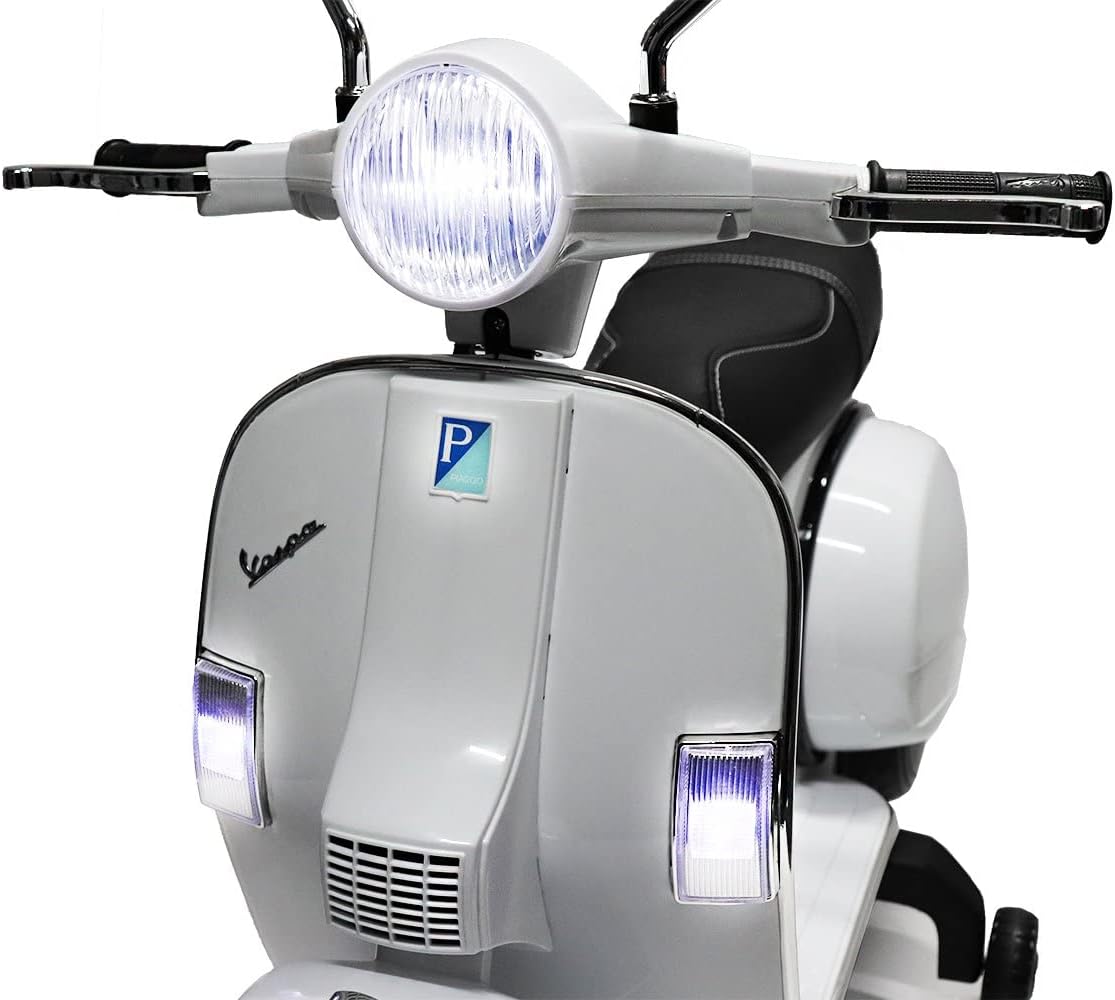 Best Ride On Cars Vespa Scooter, 12V Battery Powered Ride On Car, White, Large