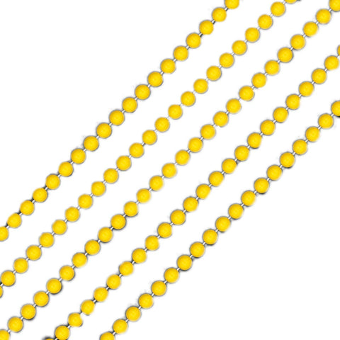 blinkee Smooth Round Opaque Bead Mardi Gras Necklace Yellow Pack of 12