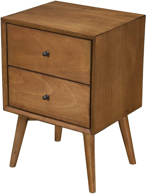 Oakestry Modern Flynn nightstand 18" w x 15" d x 26" h Acorn with Drawers for Bedroom Living Room