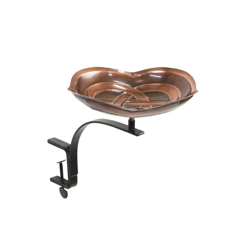 Achla Designs BB-11-RM Dara Bracket Railing Mount Birdbath, Copper, Black