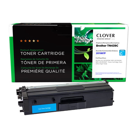 Clover Remanufactured Toner Cartridge Replacement for Brother TN439C | Cyan| Ultra High Yield