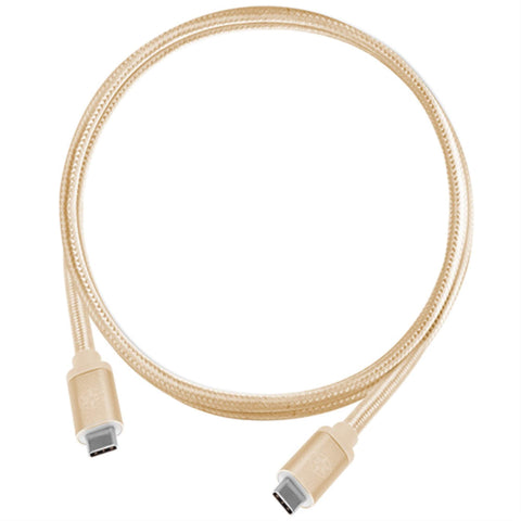USB 3.1 Gen 2 Type-C to Type-C with E-marker IC and support PD function cable,1 meter, Nylon Braided and aluminum shell, Gold