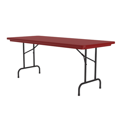 Correll R3060-25 R Series, Blow Molded Plastic Commercial Duty Folding Table, Rectangular, 30" x 60", Deep Red, Custom Built to Order in The USA