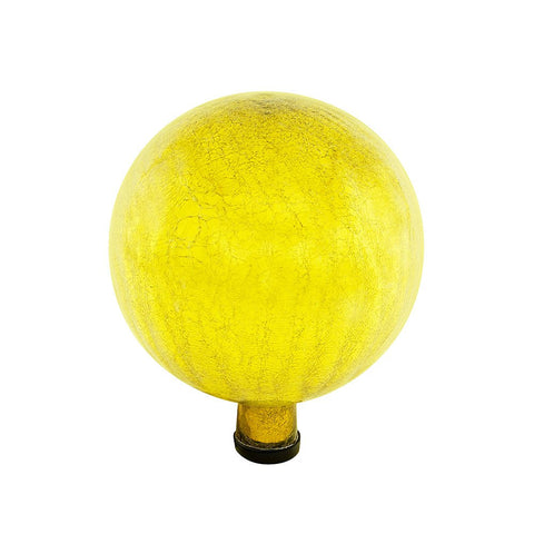 Achla Designs 10-inch Crackle Gazing Globe, Lemon Drop
