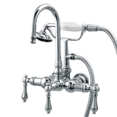 Kingston Brass CC8T1 Vintage Leg Tub Filler with Hand Shower, Polished Chrome,3-3/8-Inch Center