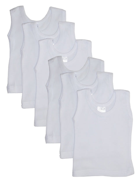 Bambini White Tank Top 6 Pack-Medium
