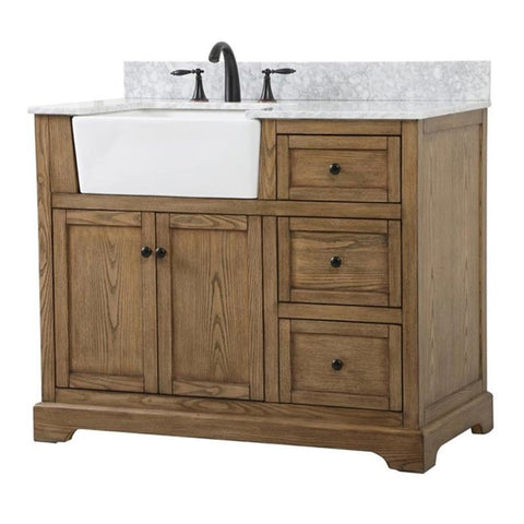 Elegant Decor Franklin 42" Single Bathroom Vanity with Backsplash in Driftwood