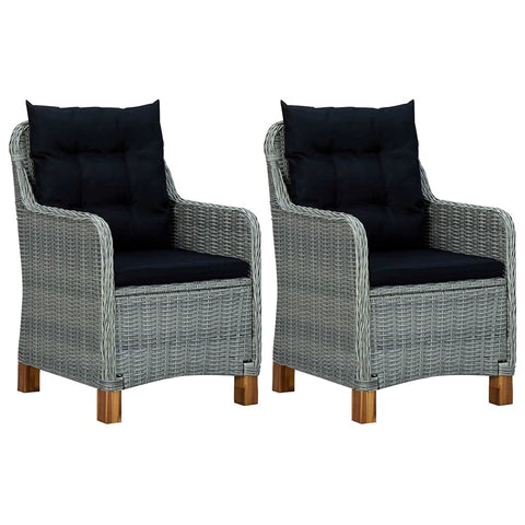 vidaXL Garden Chair Set of 2 Light Grey, Black