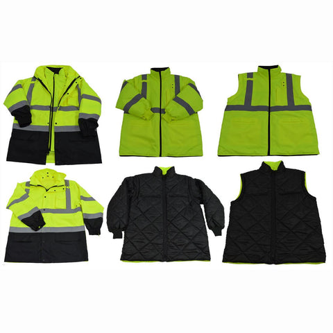 Petra Roc LBPJ6IN1-C3-L Two Tone Waterproof 6-In-1 Parka Jacket, Large, Lime/Black