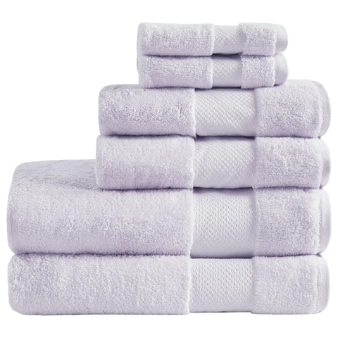Oakestry 6Pc 600GSM Long Lasting Turkish 100% Cotton Plush Towel Set Ultra Soft Highly Absorbent Luxurious and Premium Quality, Assorted Sizes, Lavender