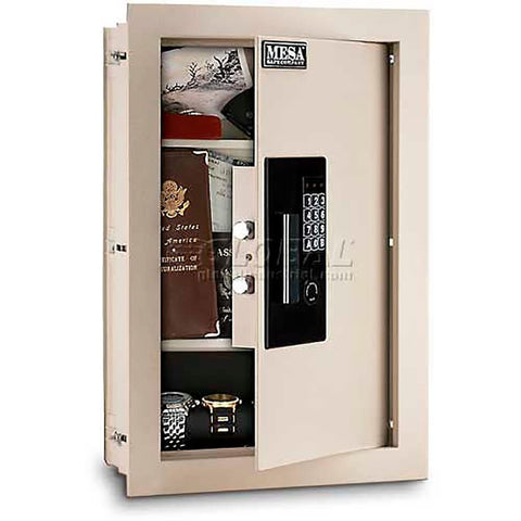 Mesa Safe Company Model MAWS2113E Electronic Wall Safe, Cream