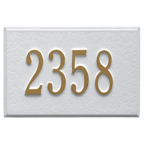 Whitehall Products 1426WG Wall Mailbox Plaque with One Line, White