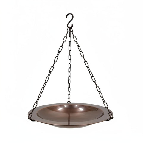 Oakestry Hanging Birdbath Copper Outdoor Garden Decorative Wildlife Water Bowl Patio Yard Balcony