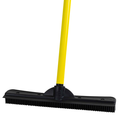 FURemover Original Pet Hair Rubber Broom with Squeegee, with 58" Telescopic Handle for Carpet, Tile and Hardwood