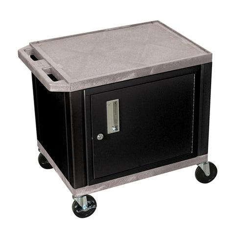 Luxor - 26"H AV Cart - 2 Shelf Cab Electric - Blk (WT26GYC2E-B)